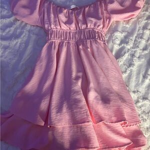 Charming Pink Off-Shoulder Dress